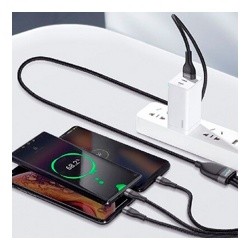 Кабель Baseus CA1T3-G1 Flash Series One-for-three Fast Charging Data Cable USB to Micro USB + Lightning + Type-C- фото4