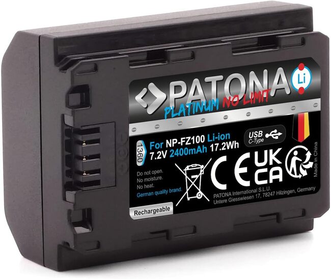 Аккумулятор PATONA Platinum с входом USB-C для Sony NP-FZ100- фото3