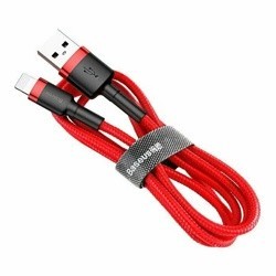 Baseus cafule кабель USB For lightning 2.4A 1M красный CALKLF-B09- фото