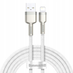 Кабель Baseus CALJK-B02 Cafule Series Metal Data Cable USB  to Lightning 2.4A 2m White- фото