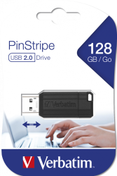 USB Flash Verbatim PinStripe 128GB черный (49071)- фото5
