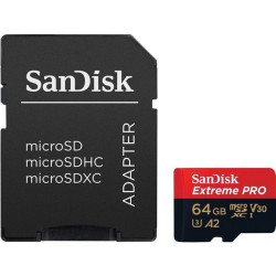Карта памяти SanDisk Extreme Pro microSDXC UHS I 64GB + SD адаптер (SDSQXCU-064G-GN6MA)- фото