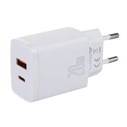 Сетевое зарядное устройство Baseus CCXJ-B02 Compact Quick Charger USB+Type-C 20W White - фото