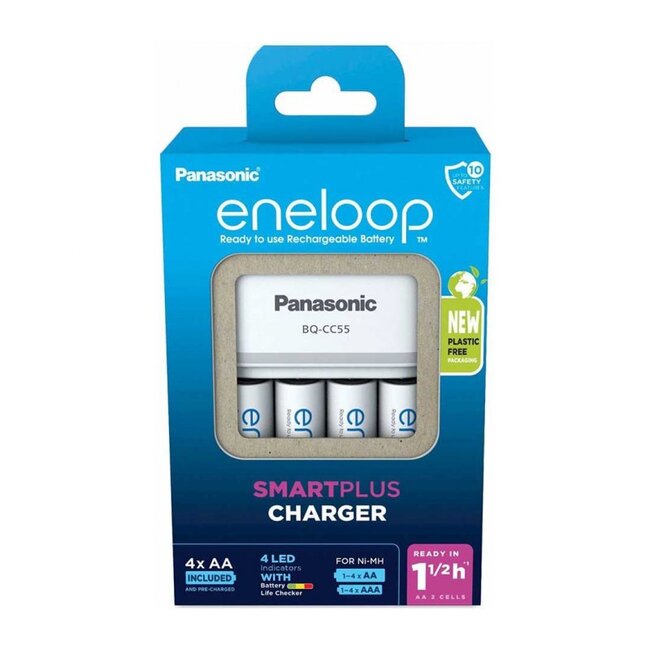 Зарядное устройство Panasonic Smart-Quick Charger с аккумуляторами Eneloop 4AA 2000 (K-KJ55MCD40E) фото-3