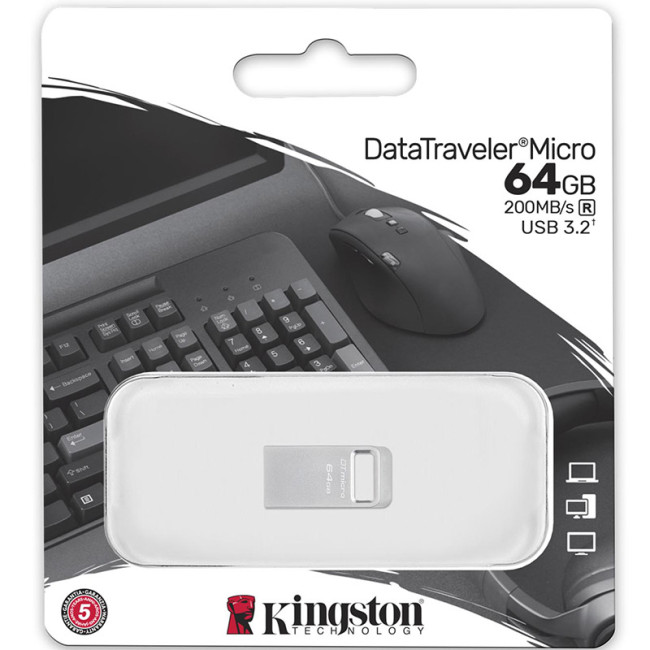 USB Flash Kingston DataTraveler Micro USD 3.2 Gen 1 64GB (DTMC3G2/64GB) фото-3