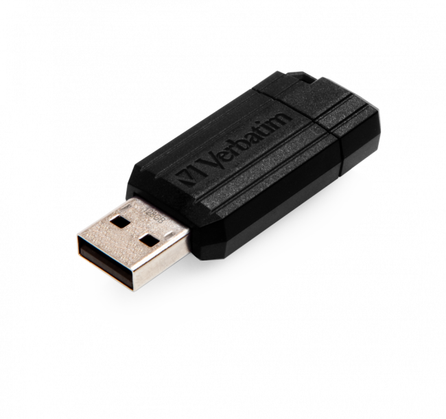 USB Flash Verbatim PinStripe 128GB черный (49071)