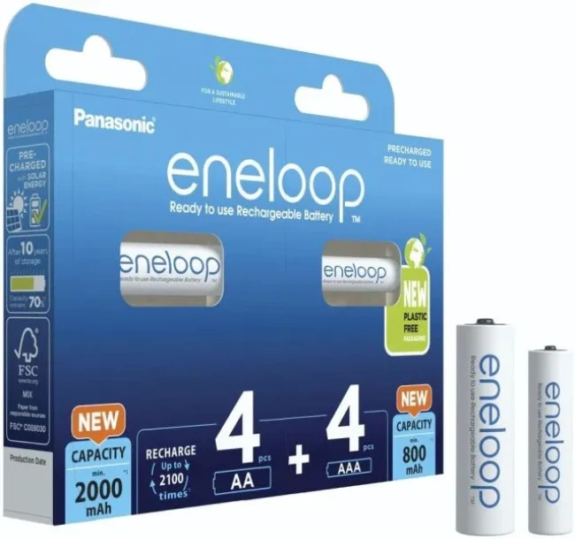 Aккумуляторы Panasonic eneloop AA 2000mAh + AAA 800mAh 4+4шт 