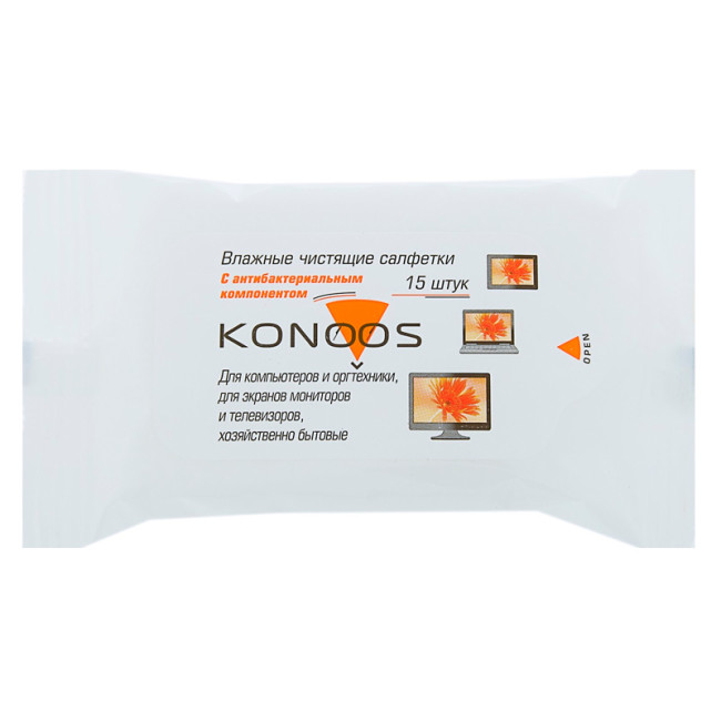 Салфетки для чистки дисплеев Konoos KSN-15 15 шт.