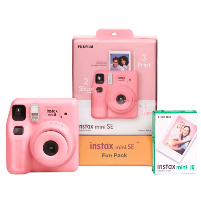 Фотоаппарат моментальной печати Fujifilm Instax MINI SE Fun Pack розовый