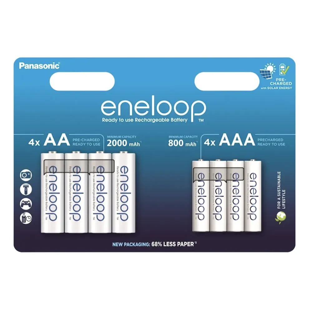Aккумуляторы Panasonic eneloop AA 2000mAh + AAA 800mAh 4+4шт - фото1 Aккумуляторы Panasonic eneloop AA 2000mAh + AAA 800mAh 4+4шт - фото1