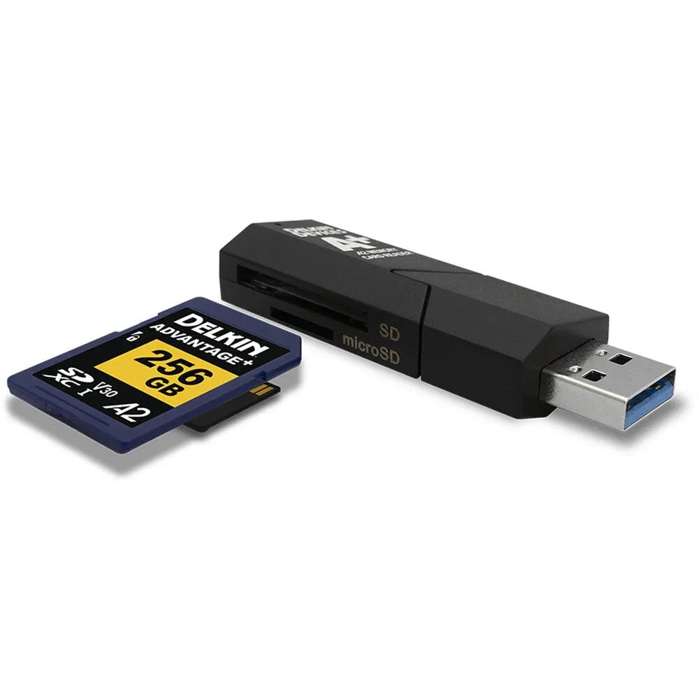 Картридер Delkin Devices USB 3.1 SD & microSD A2 Card Reader фото-4