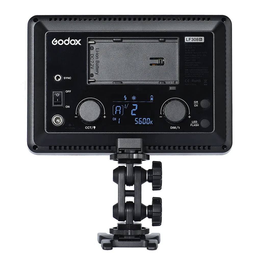 Осветитель светодиодный с функцией вспышки Godox LF308BI накамерный фото-7