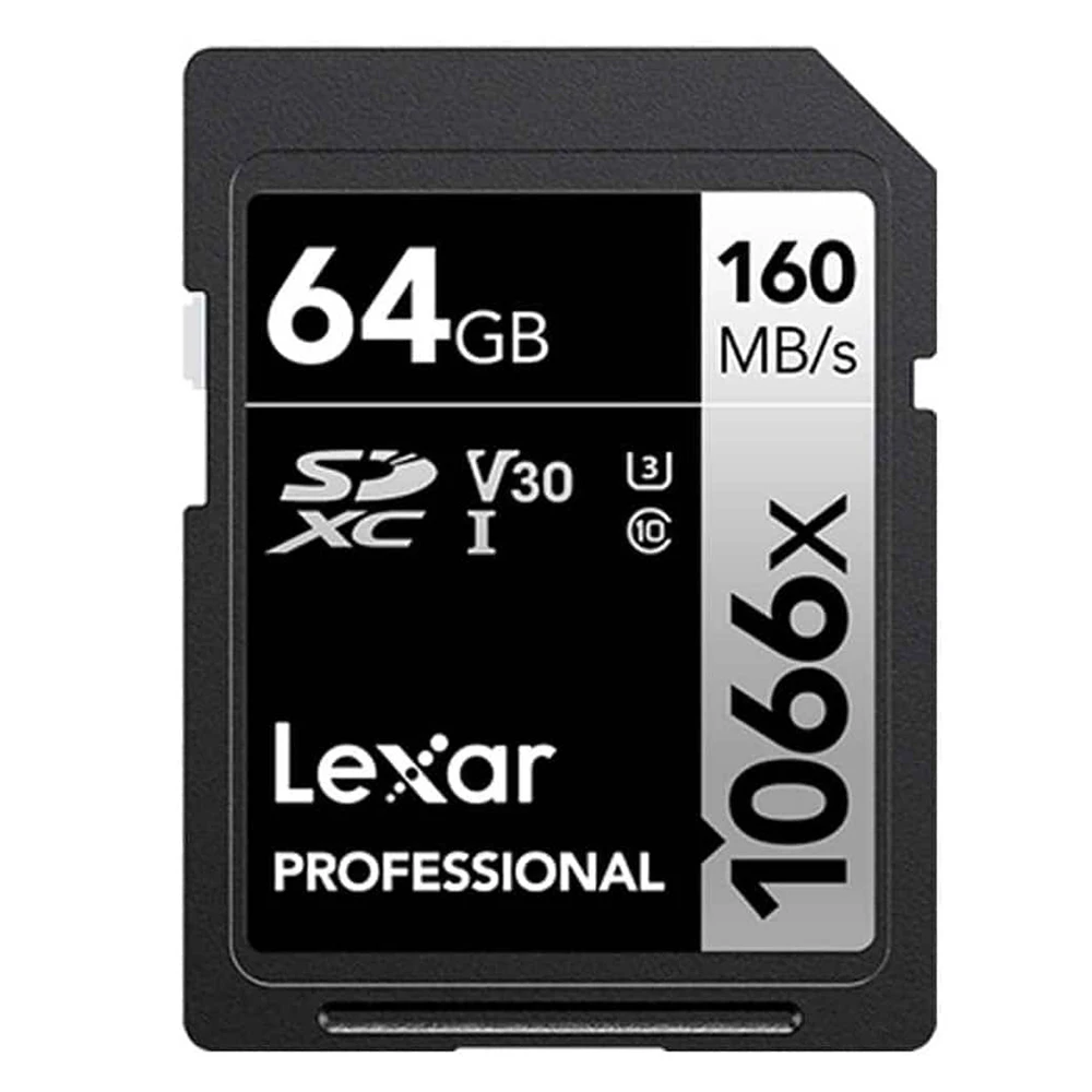 Карта памяти Lexar SDXC 64GB Professional 1066x UHS-I U3 V30 (160/70 MB/s) - фото1 Карта памяти Lexar SDXC 64GB Professional 1066x UHS-I U3 V30 (160/70 MB/s) - фото1