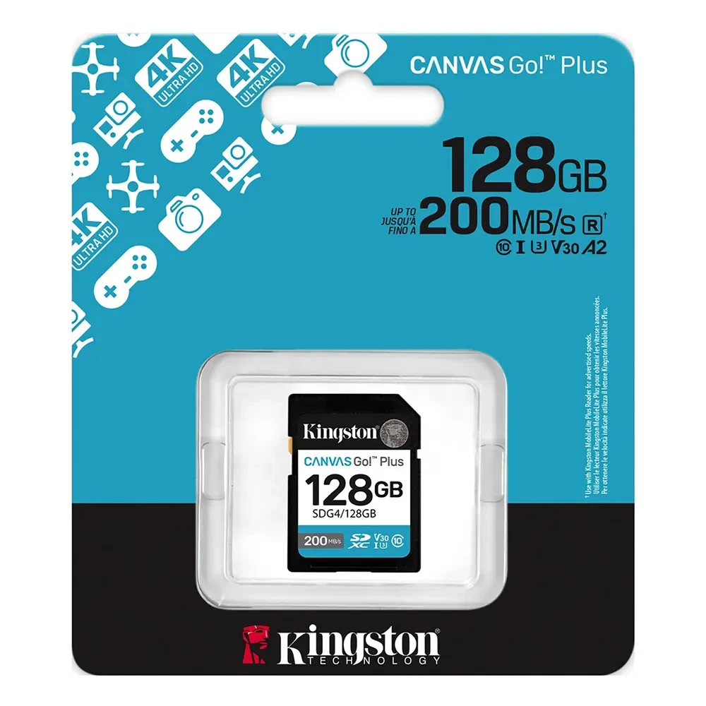 Карта памяти Kingston SDXC 128GB Canvas Go! Plus G4 UHS-I U3 V30 200Mb/s фото-3
