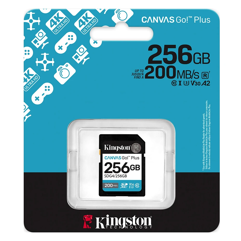 Карта памяти Kingston SDXC 256GB Canvas Go! Plus G4 UHS-I U3 V30 200Mb/s фото-3