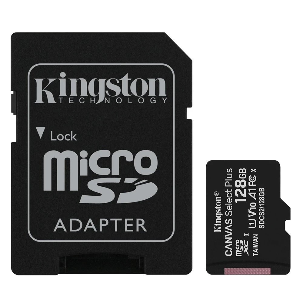 Карта памяти Kingston Canvas Select Plus microSDXC 128Gb (SDCS2/128GB) + SD адаптер