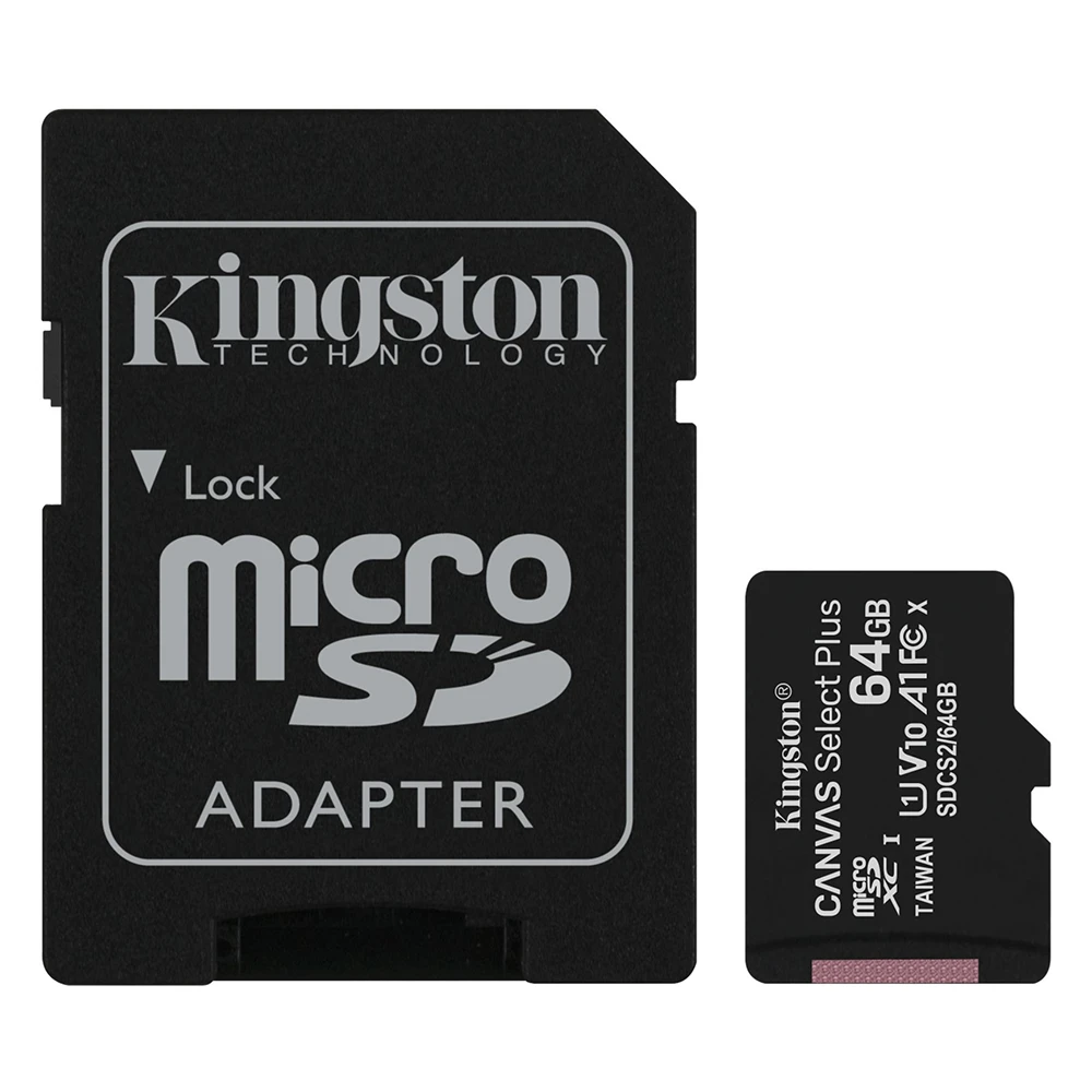 Карта памяти Kingston Canvas Select Plus microSDXC 64GB Class 10 UHS-I U1 + SD адаптер [SDCS2/64GB] - фото1