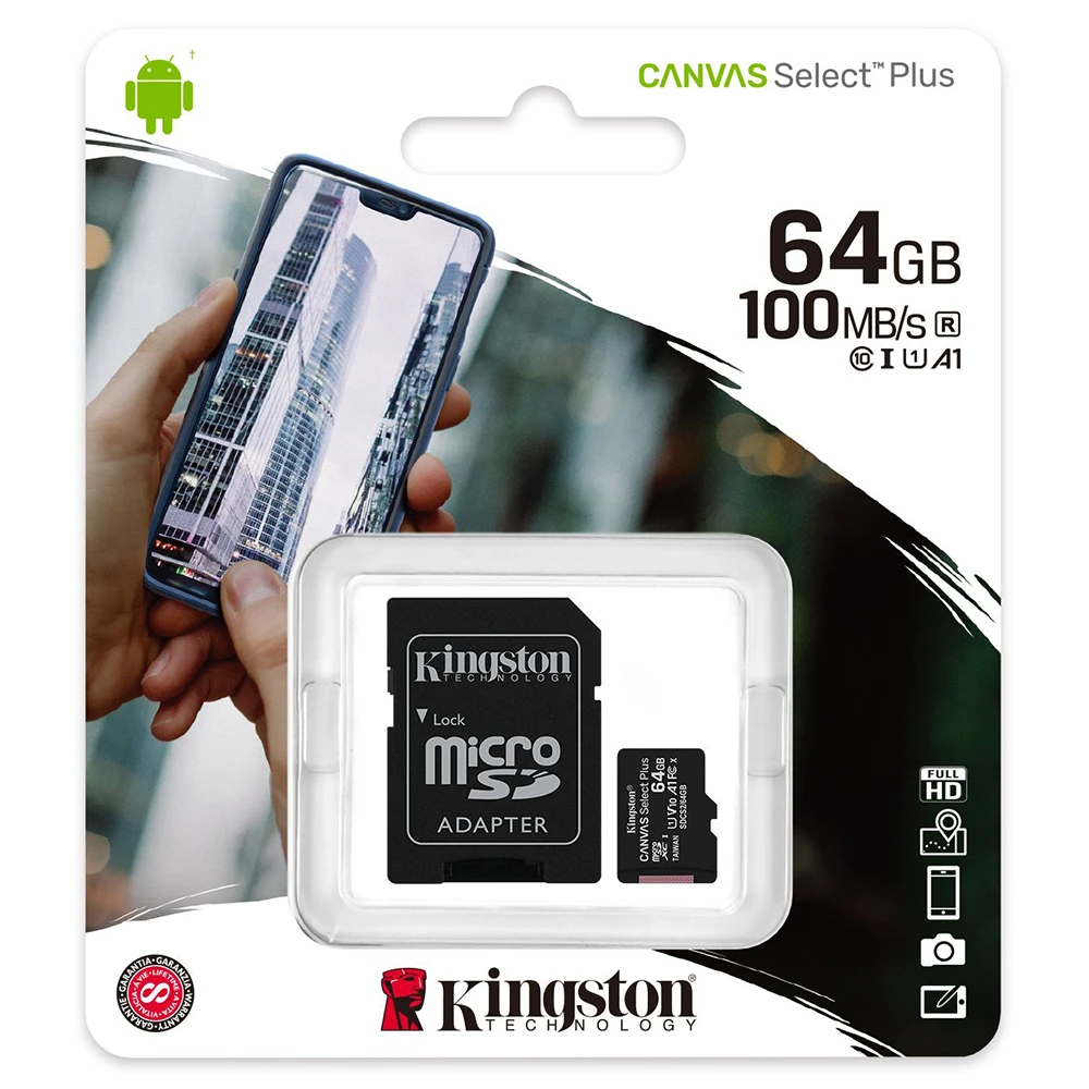 Карта памяти Kingston Canvas Select Plus microSDXC 64GB Class 10 UHS-I U1 + SD адаптер [SDCS2/64GB] фото-3