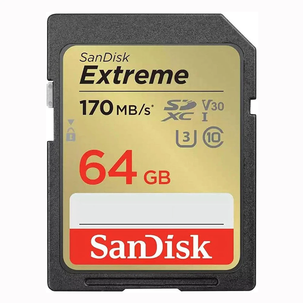 Карта памяти SanDisk SDXC 64GB Class10 Extreme V30 UHS-I U3 (SDSDXV2-064G-GNCIN) - фото1 Карта памяти SanDisk SDXC 64GB Class10 Extreme V30 UHS-I U3 (SDSDXV2-064G-GNCIN) - фото1