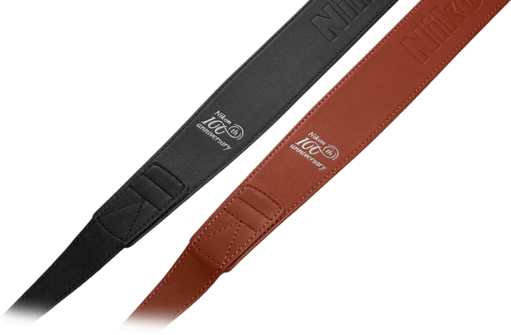 Ремень кожаный Nikon 100th Anniversary Premium Camera Strap BK, черный для фотоаппарата фото-2