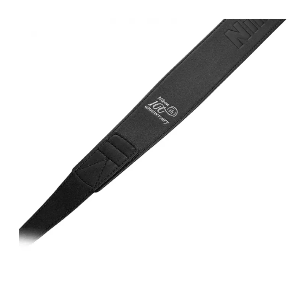 Ремень кожаный Nikon 100th Anniversary Premium Camera Strap BK, черный для фотоаппарата