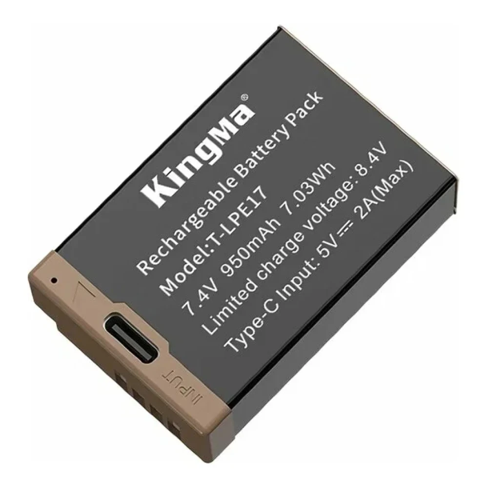 Аккумулятор Kingma LP-E17 с портом USB-C, 950 мАч - фото1 Аккумулятор Kingma LP-E17 с портом USB-C, 950 мАч - фото1
