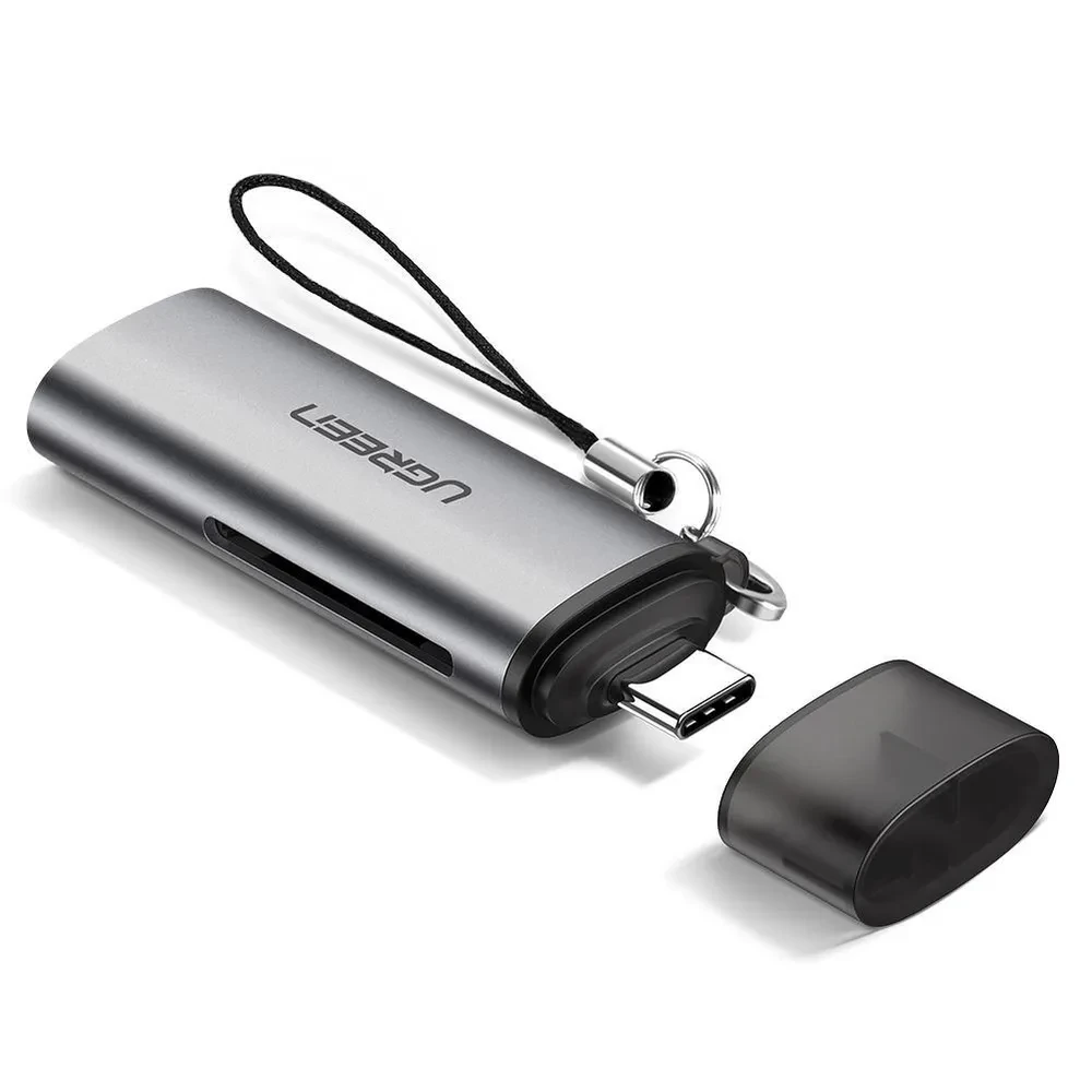 Картридер UGREEN CM184-50704; Type-C 3.1 to SD/Micro SD; алюминиевый корпус