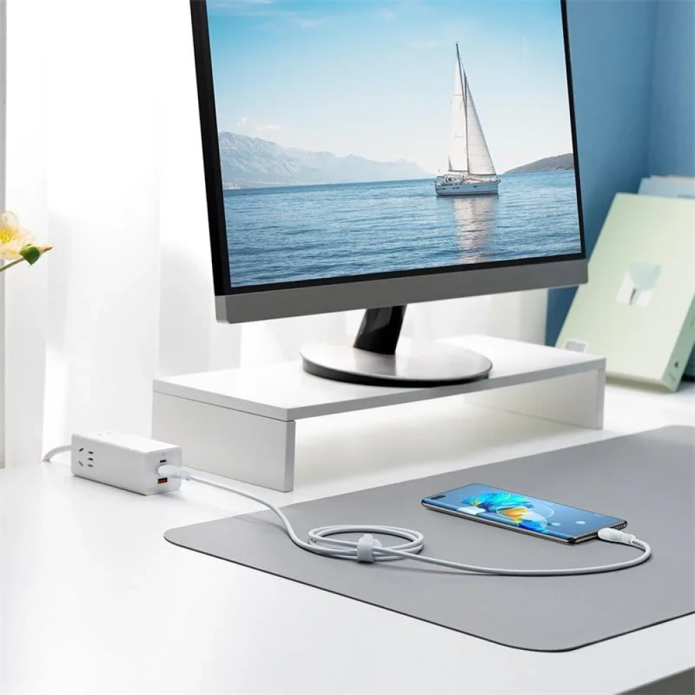 Кабель Baseus Pudding Series Fast Charging Cable USB Type-A to Type-C 100W 1.2m белый фото-8