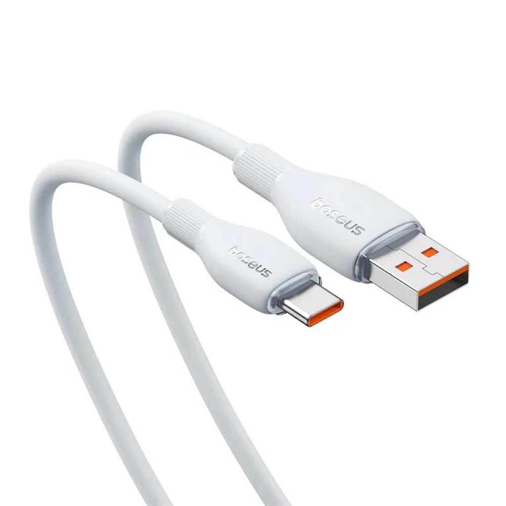 Кабель Baseus Pudding Series Fast Charging Cable USB Type-A to Type-C 100W 1.2m белый фото-4