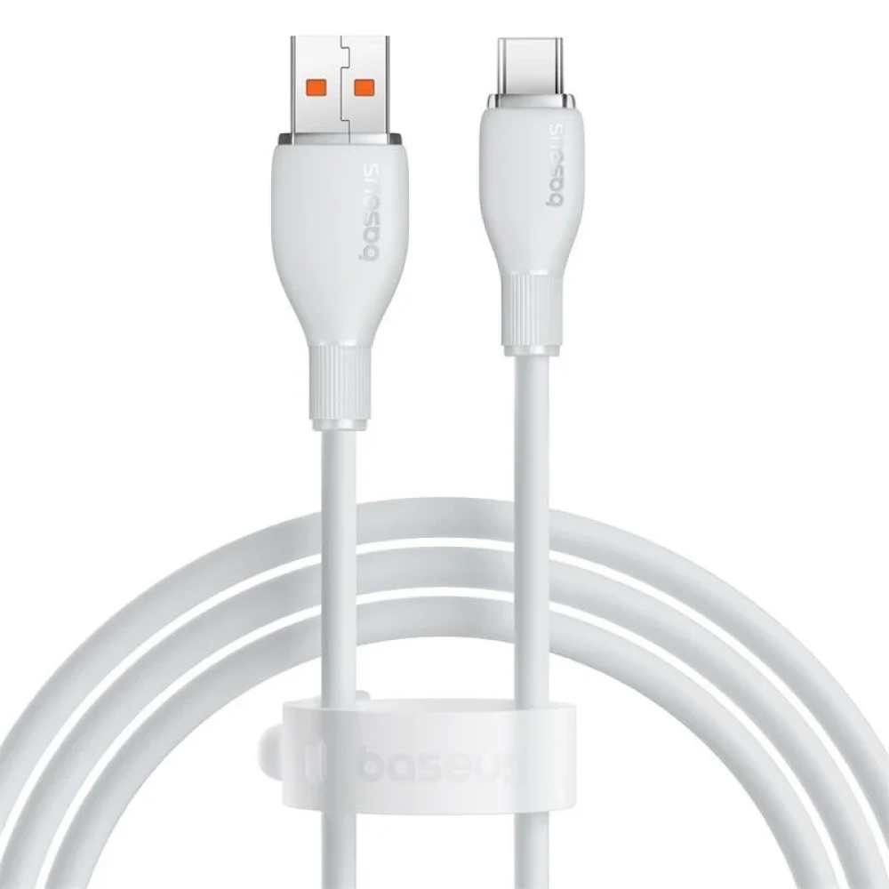 Кабель Baseus Pudding Series Fast Charging Cable USB Type-A to Type-C 100W 1.2m белый