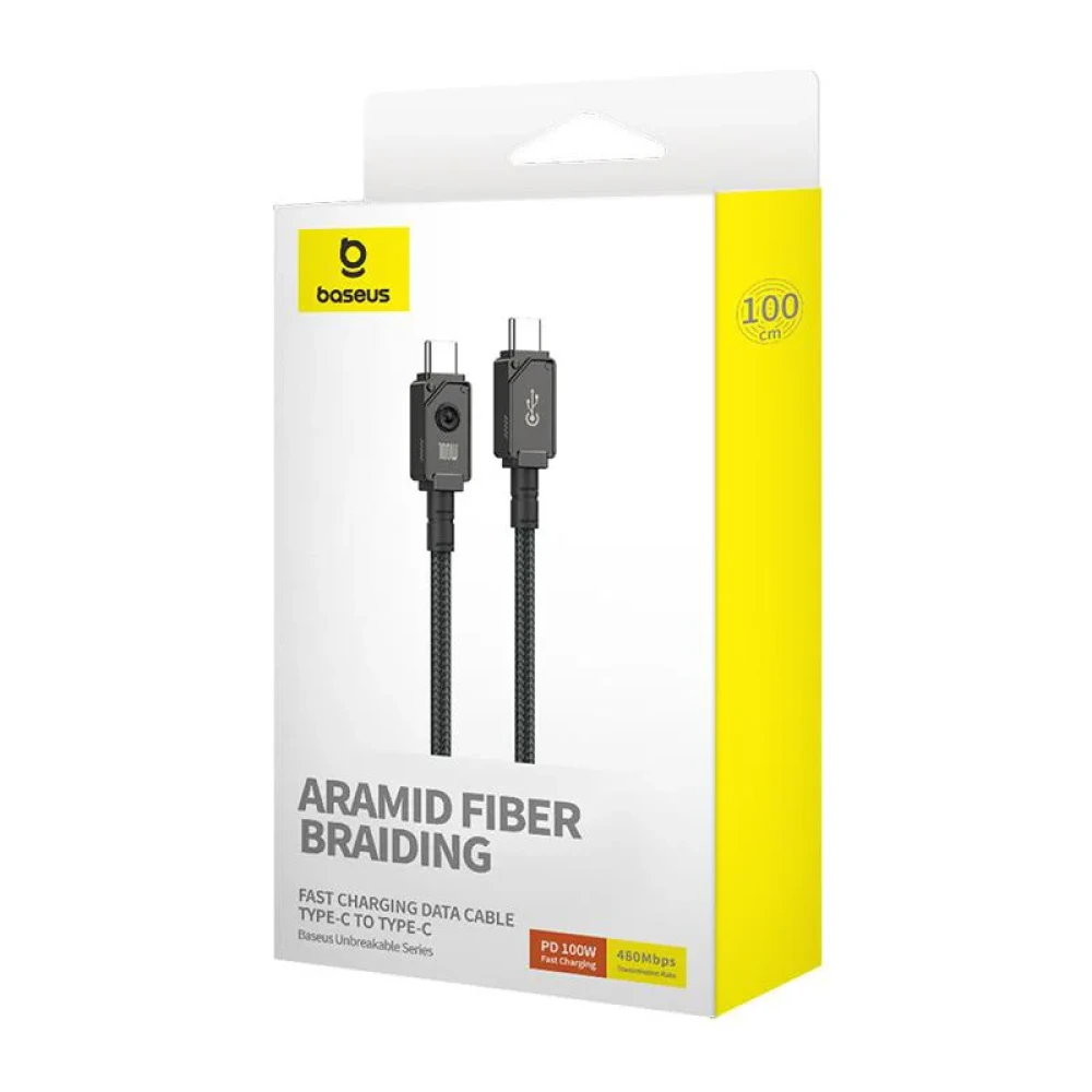 Кабель Baseus Unbreakable Series USB Type-C - USB Type-C (1 м, черный) фото-8