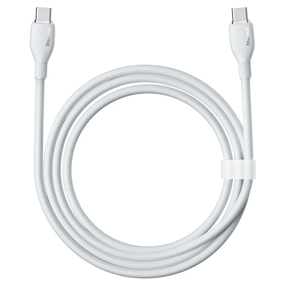 Кабель Baseus Pudding Series Fast Charging Cable 100W USB Type-C - USB Type-C (2 м, белый) фото-2