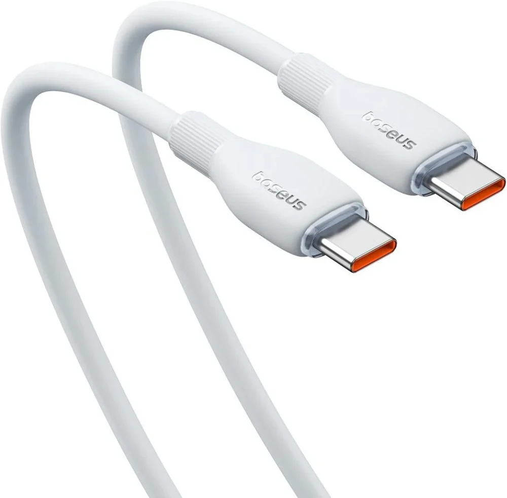 Кабель Baseus Pudding Series Fast Charging Cable 100W USB Type-C - USB Type-C (2 м, белый) фото-4