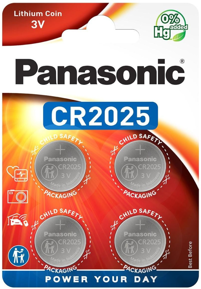 Батарейка Panasonic Lithium CR2025 BL4 (CR-2025EL/4B)