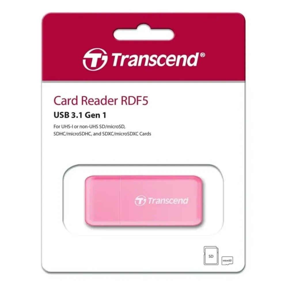 Картридер Transcend TS-RDF5R, розовый фото-4