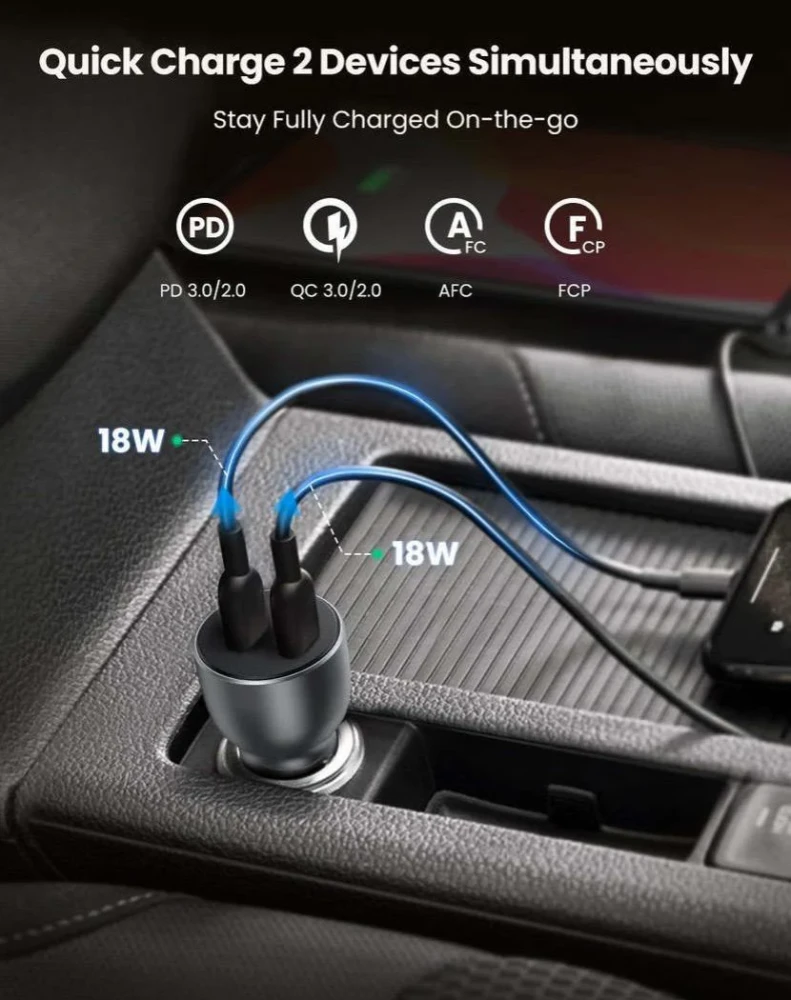 Автомобильное зарядное Ugreen CD213 70594 36W фото-3 Автомобильное зарядное Ugreen CD213 70594 36W фото-3