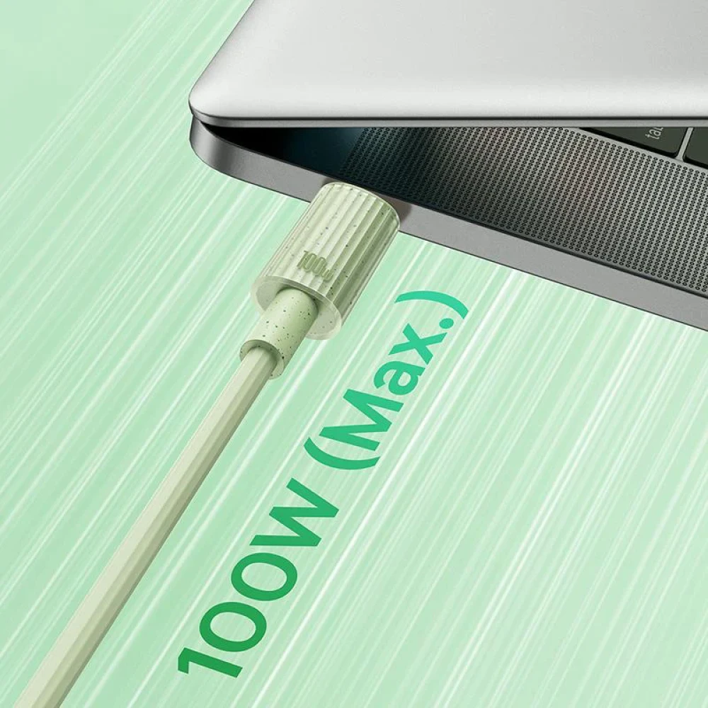 Кабель Baseus Habitat Series Fast Charging Cable 100W USB Type-C - USB Type-C (2 м, зеленый) фото-8 Кабель Baseus Habitat Series Fast Charging Cable 100W USB Type-C - USB Type-C (2 м, зеленый) фото-8