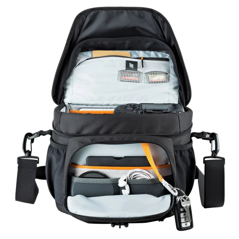 Плечевая сумка Lowepro Nova 180 AW II,  бежевый/пиксель камо фото-4
