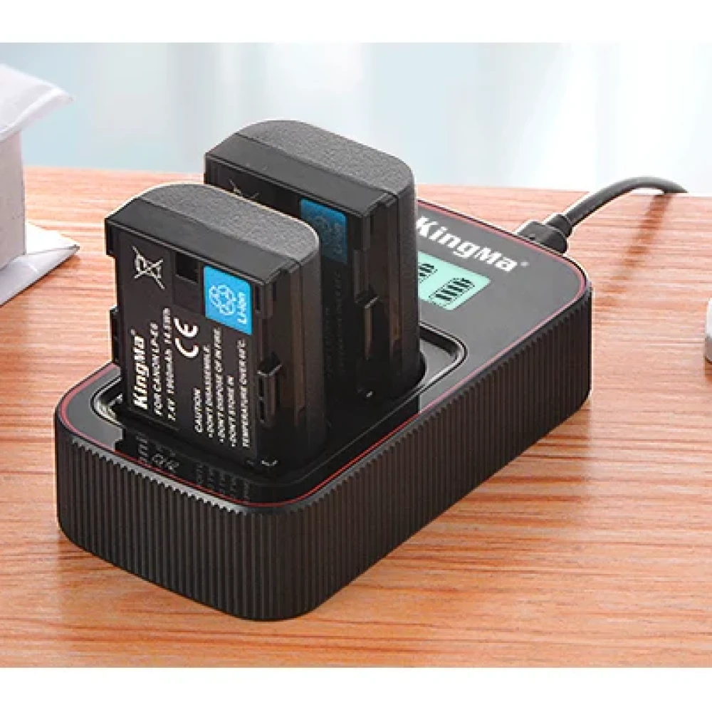 Зарядное устройство Kingma BM058-LPE6, USB, для 2х Canon LP-E6, дисплей фото-4