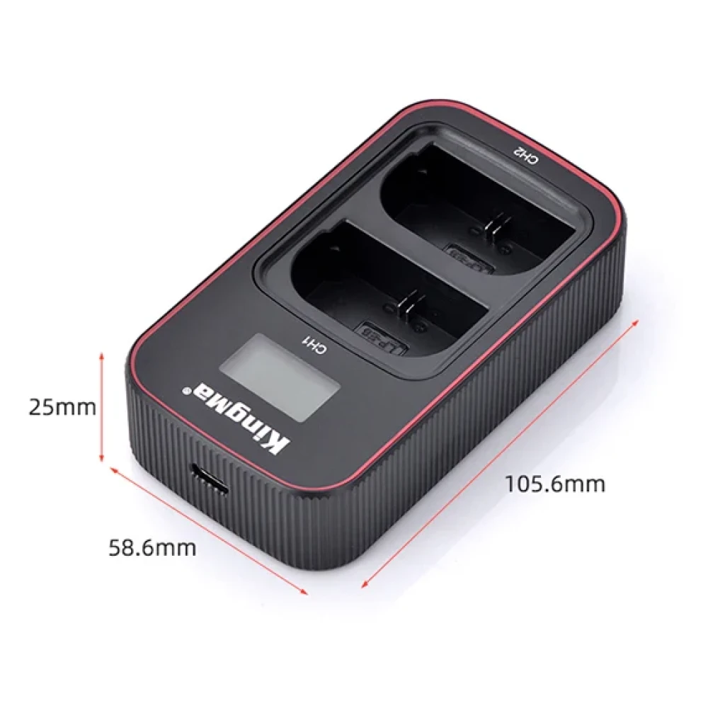 Зарядное устройство Kingma BM058-LPE6, USB, для 2х Canon LP-E6, дисплей фото-3