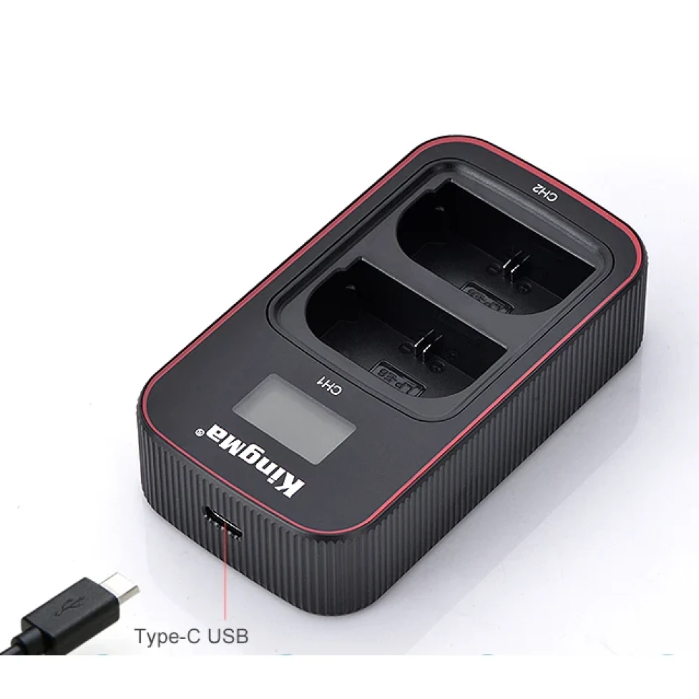 Зарядное устройство Kingma BM058-LPE6, USB, для 2х Canon LP-E6, дисплей фото-2