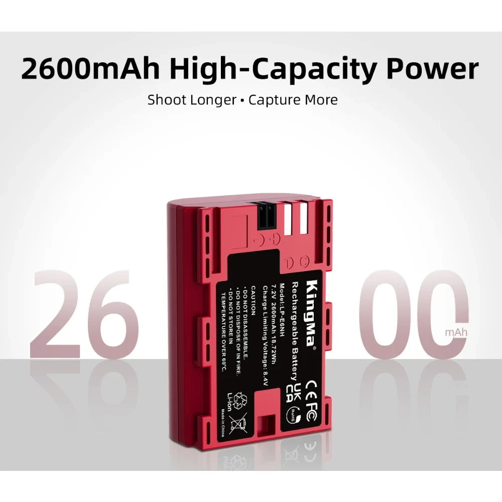 Аккумулятор Kingma LP-E6NH с защитным кейсом, 2600 мАч фото-6
