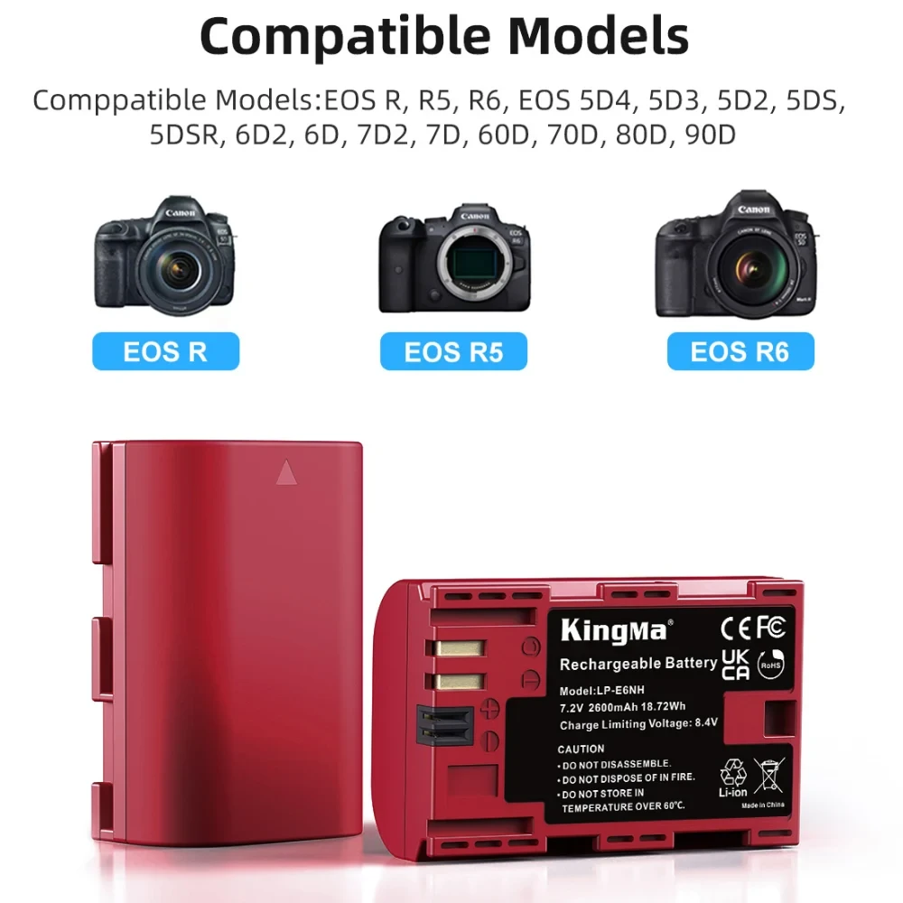 Аккумулятор Kingma LP-E6NH с защитным кейсом, 2600 мАч фото-7