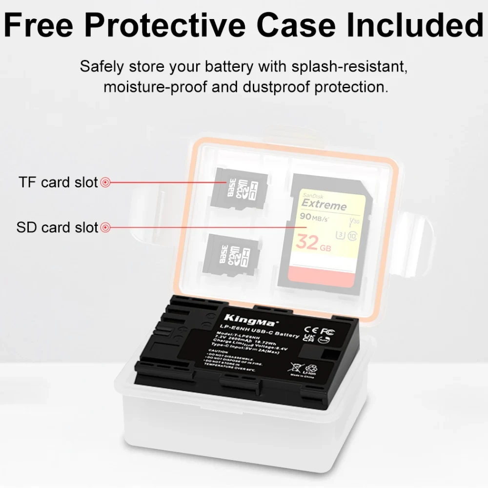 Аккумулятор Kingma LP-E6NH с портом зарядки USB-C, 2600 мАч фото-5
