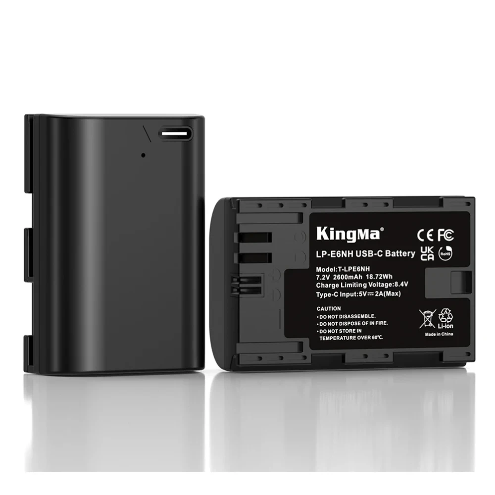 Аккумулятор Kingma LP-E6NH с портом зарядки USB-C, 2600 мАч фото-3