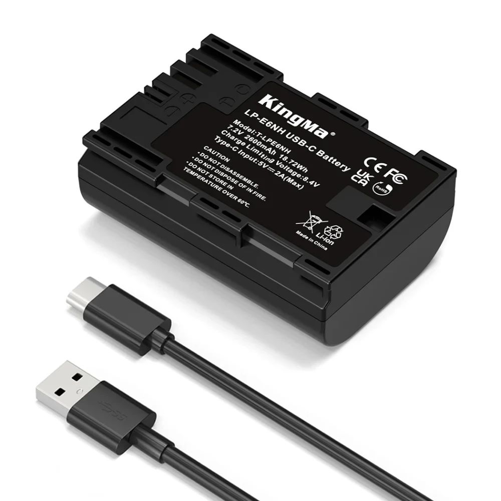 Аккумулятор Kingma LP-E6NH с портом зарядки USB-C, 2600 мАч фото-2