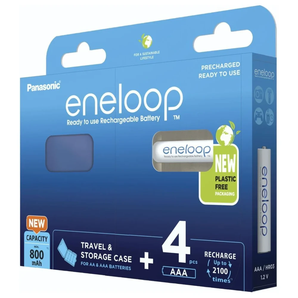 Аккумулятор Panasonic Eneloop BK-4MCDEC4BE 800 mAh 4шт AAA + кейс - фото2