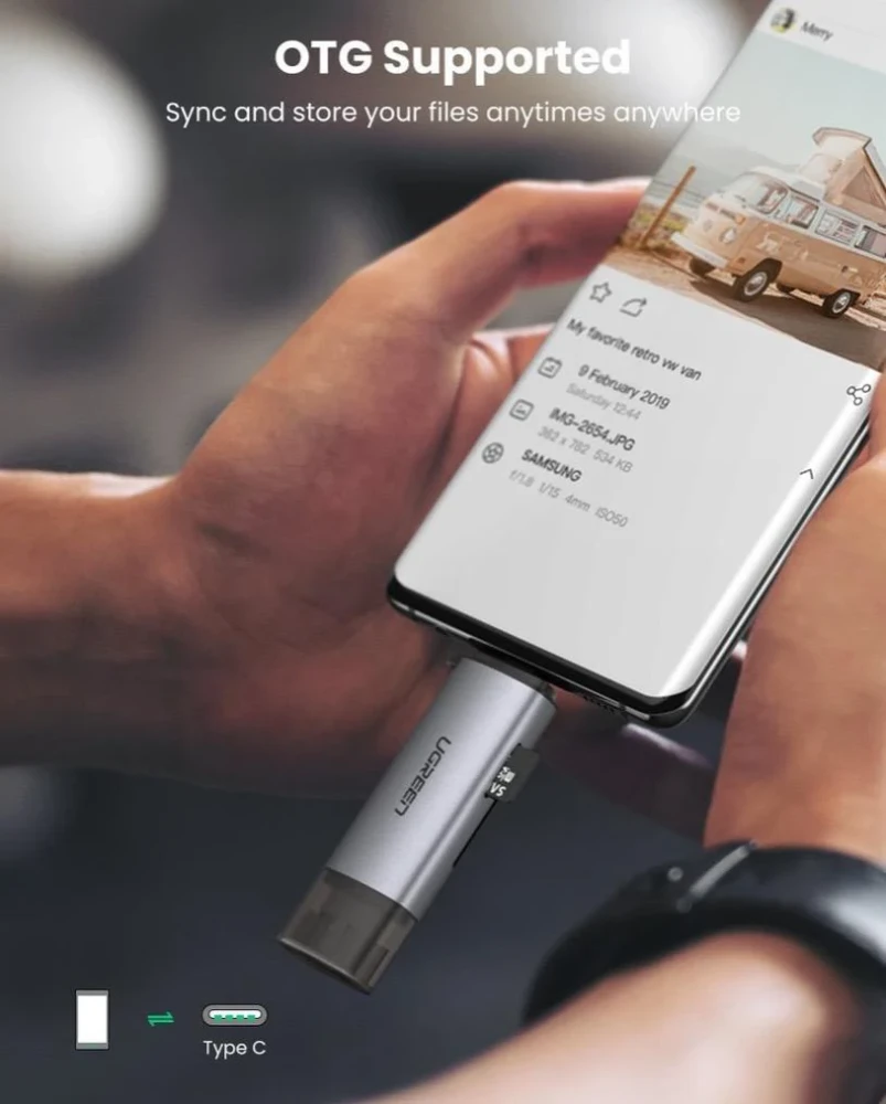 Картридер Ugreen CM185-50706 Space Gray (50706) фото-4 Картридер Ugreen CM185-50706 Space Gray (50706) фото-4