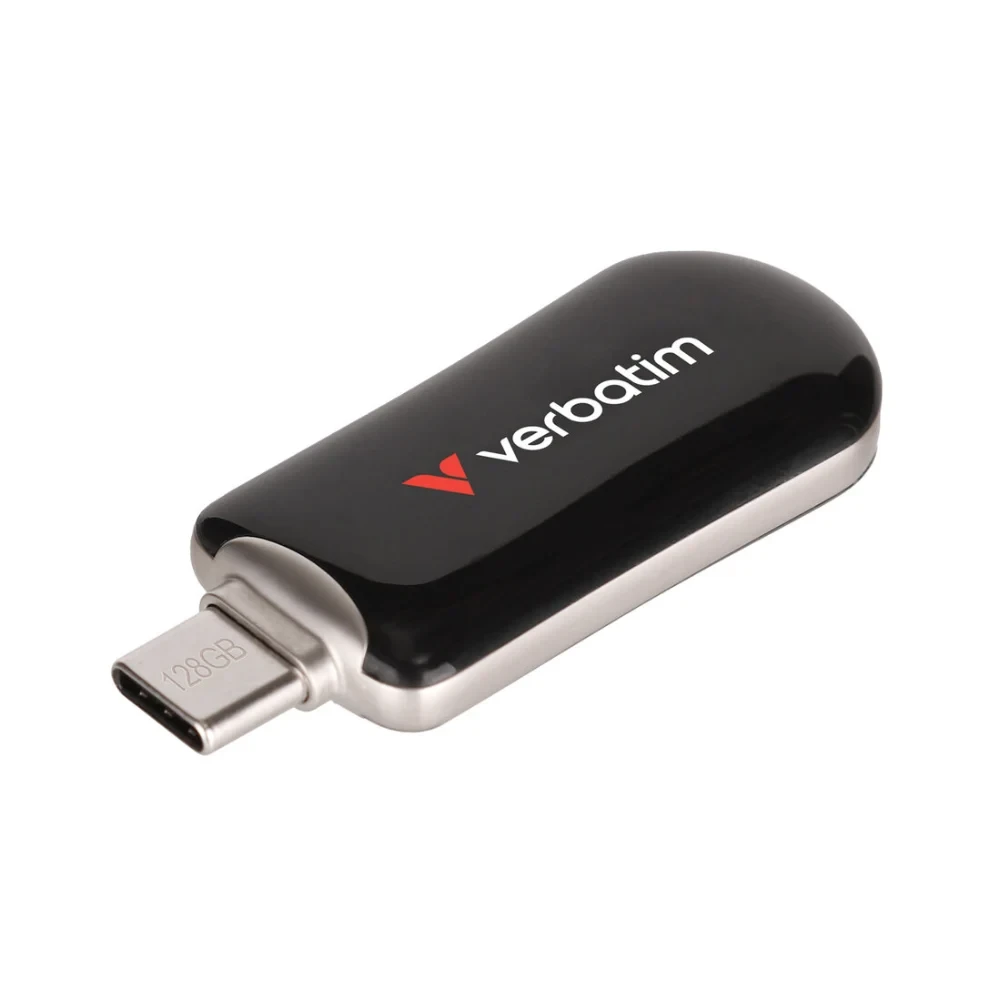 Флеш-накопитель VERBATIM Plectra USB-C Flash Drive Black 128GB (30225) - фото1