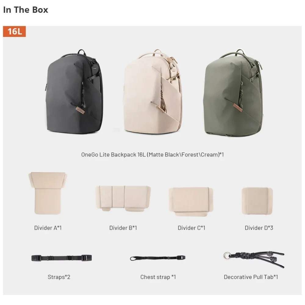 Рюкзак PGYTECH OneGo Lite Backpack 16L, цвет: Matte Black фото-7